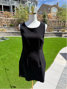 Merona Little Black Dress M | Sleeveless Scalloped Cocktail LBD | Classic